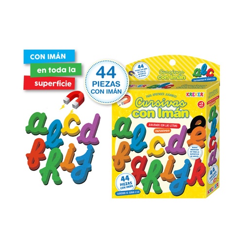 [327] JUEGO KREKER CURSIVAS CON IMAN GOMA EVA X44 PIEZAS