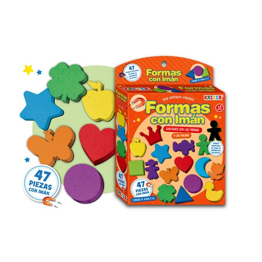 [329] JUEGO KREKER FORMAS CON IMAN GOMA EVA X47 PIEZAS