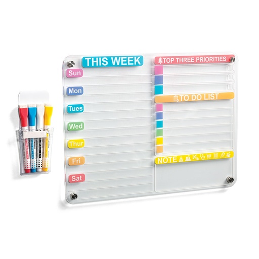 [PIZ106] PIZARRA OLAMI ACRILICA 30X40 CON BOTONES MAGNETICOS + 4 MARCADORES DE TIZA LIQUIDA