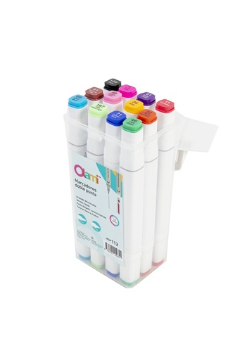 [MDP112] MARCADOR OLAMI DOBLE PUNTA X 12 UNIDADES