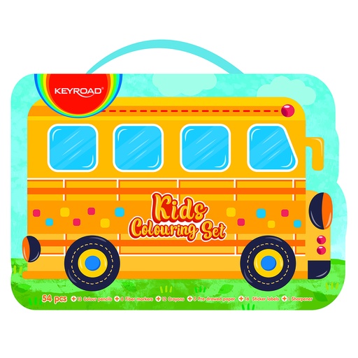 [KR973015] MALETIN KEYROAD PARA COLOREAR AUTOBUS X 54 PIEZAS