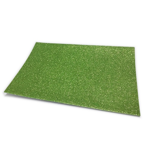 [40102-52] GOMA EVA GLITTER X10 VERDE MANZANA