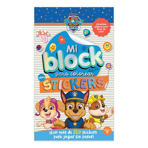[6192] LIBRO VERTICE  MI BLOCK PARA COLOREAR CON STICKERS PAW PATROL