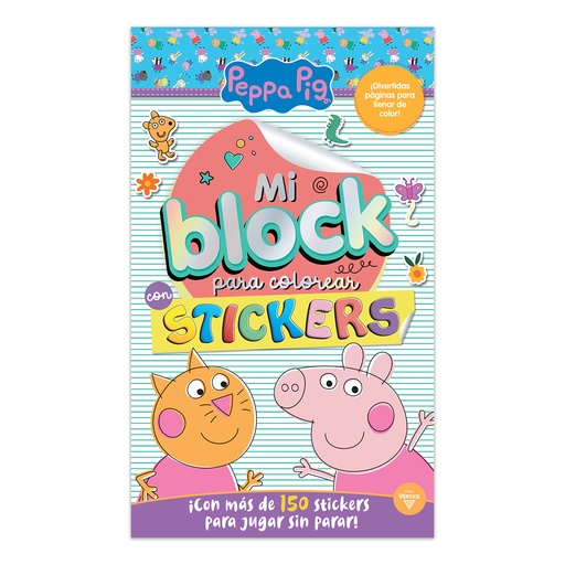 [6193] LIBRO VERTICE  MI BLOCK PARA COLOREAR CON STICKERS PEPPA PIG