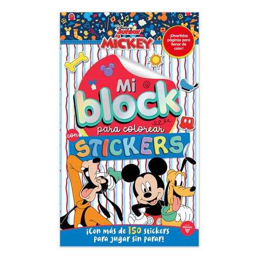 [6195] LIBRO VERTICE MI BLOCK PARA COLOREAR CON STICKERS MICKEY MOUSE Y FRIENDS