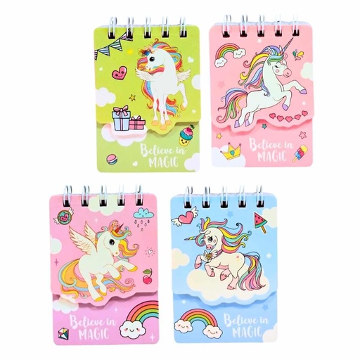 [26703] LIBRETA  ESPIRALADA DOBLE 60 HOJAS RAYADAS + 20 HOJAS LISAS UNICORNIOS