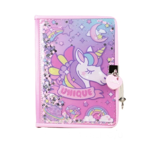 [BB20304] DIARIO INTIMO UNIQUE UNICORNIO CUERINA 21x16cm 82 HOJAS + BOLIGRAFO