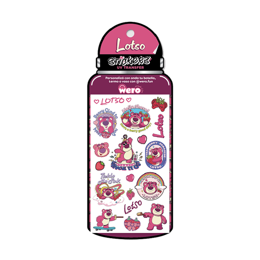 [WE4164] STICKERS WERO PARA BOTELLA UV TRANSFER X 2 PLANCHAS LOTSO
