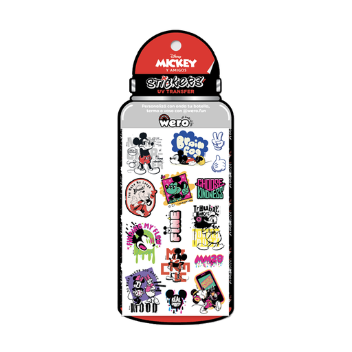 [WE4162] STICKERS WERO UV TRANSFER X 2 PLANCHAS MICKEY Y AMIGOS