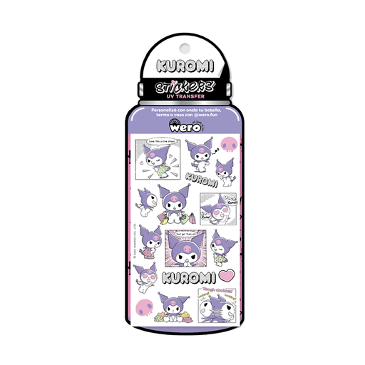 [WE4166] STICKERS WERO PARA BOTELLA UV TRANSFER X 2 PLANCHAS KUROMI