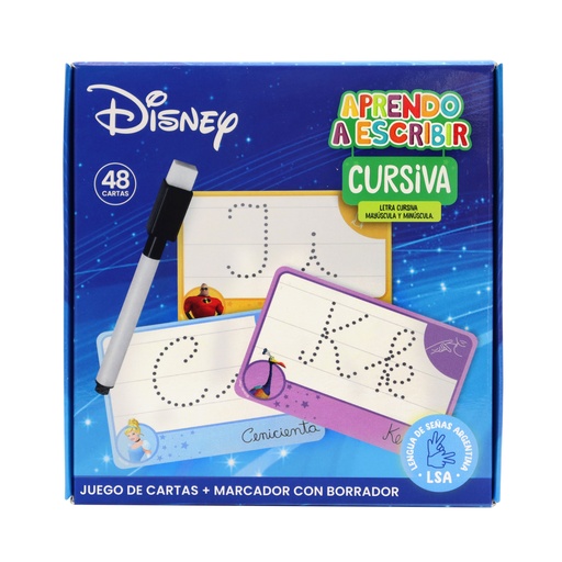 [786071077102] JUEGO DE CARTAS BARCO DE PAPEL BOX DISNEY APRENDO A ESCRIBIR LETRAS CURSIVA