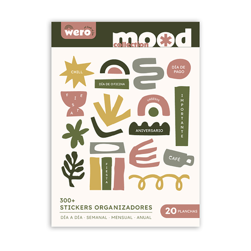 [WE4186] STICKERS WERO ORGANIZADORES BLOCK X 20 PLANCHAS DISEÑOS SURTIDOS
