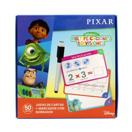 [786071077126] JUEGO DE CARTAS BARCO DE PAPEL BOX PIXAR MATEMATICA 2 MULTIPLICACION Y DIVISION