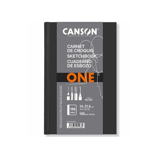 [C200005568] CUADERNO DE ESBOZO CANSON ONE 14x21.6cm 196 HOJAS DE 100g