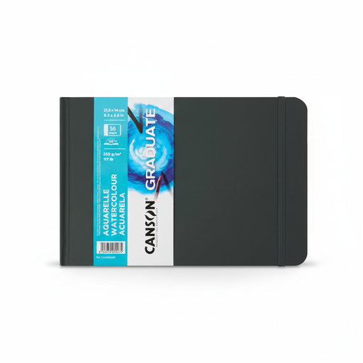 [C31200L028] LIBRETA CANSON GRADUATE ACUARELA APAISADA 21.6x14cm 56 HOJAS DE 250g