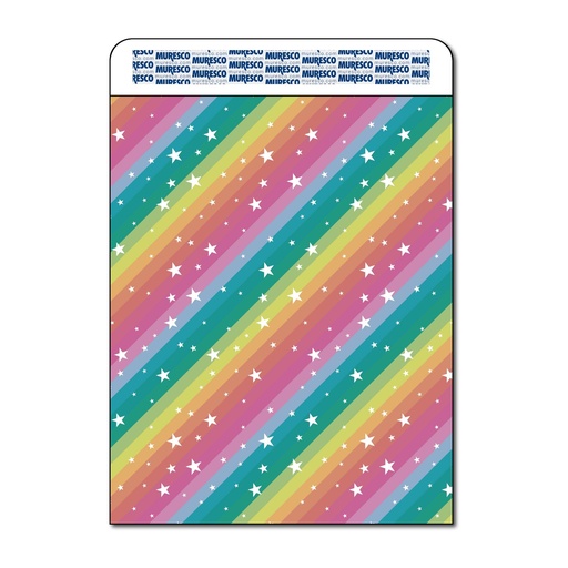 [0OS061340] SOBRE BOLSA MURESCO 24x30cm X 50 RAINBOW STARS