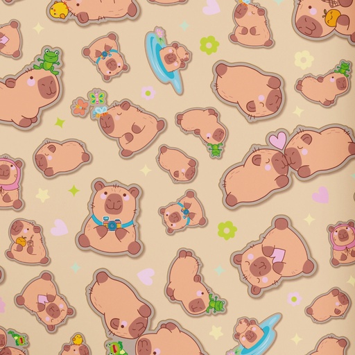 [0AK01006] PAPEL PARA REGALO MURESCO KRAFT 70X100 X10 CAPI STICKERS