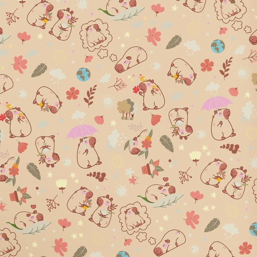 [0AK01005] PAPEL PARA REGALO MURESCO KRAFT 70X100 X10 ECO CAPIBARA