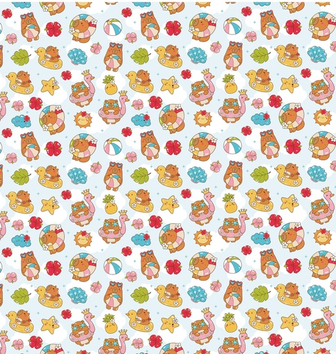 [0AF01376] PAPEL PARA REGALO MURESCO KRAFT 70X100 X10 CAPI SUMMER