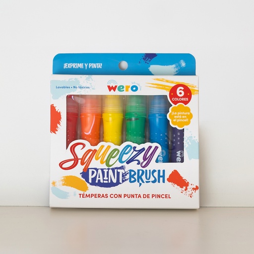 [WE4197] TEMPERA WERO CON PUNTA PINCEL X 6 COLORES SURTIDOS