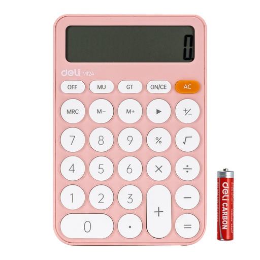 [EM124R] CALCULADORA DELI STYLE M124 12 DIGITOS ROSA