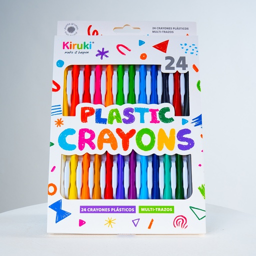 [800013] CRAYONES KIRUKI PLASTICOS MULTITRAZO X 24 COLORES SURTIDOS