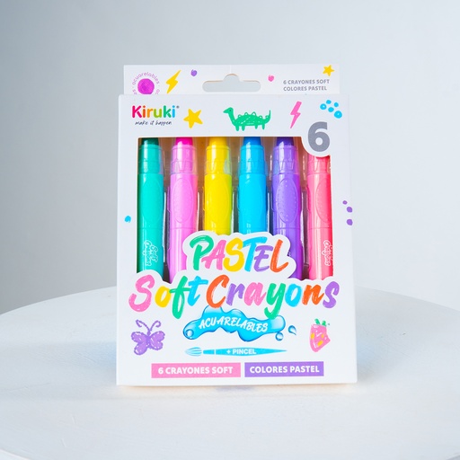 [800009] CRAYONES KIRUKI SOFT ACUARELABLES RETRACTILES X 6 COLORES PASTEL