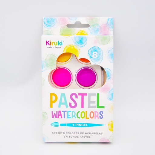 [900001] ACUARELAS KIRUKI X 8 COLORES PASTEL + PINCEL