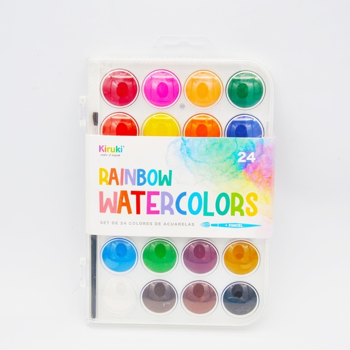 [900003] ACUARELAS KIRUKI X 24 COLORES CLASICOS + PINCEL