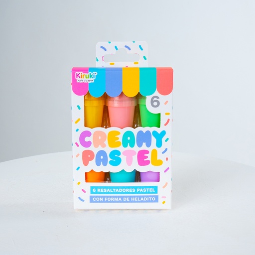 [180001] RESALTADOR KIRUKI MINI HELADITOS X 6 COLORES PASTEL