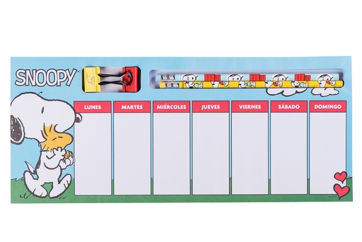 [1342120401] PLANNER SEMANAL MOOVING SNOOPY CON ACCESORIOS