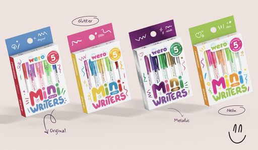 [WE4199] BOLIGRAFOS WERO MINI ROLLER GEL X 5 COLORES (ORIGINAL, GLITTER, METAL, NEON)