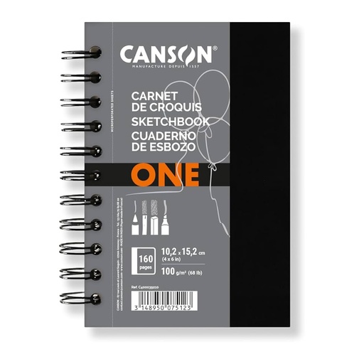 [C400039210] ALBUM ART BOOK ONE 10,2X15,2 ESPIRALADO 100GR 80 HOJAS