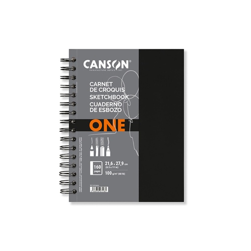 [C400039212] CUADERNO DE ESBOZO CANSON ONE ANILLADO 21.6x27.9cm 160 HOJAS DE 100g