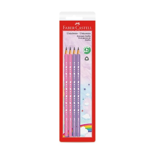 [210519] LAPIZ GRAFITO FABER BLISTER X 4 UNICORNIO