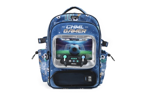 [FS126] MOCHILA CHIMOLA GAMER ESPALDA 17''FUTBOL BLUE