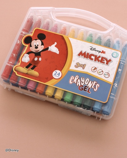 [403924-M] CRAYONES EZCO + DISNEY GEL X 24 COLORES MICKEY & FRIENDS