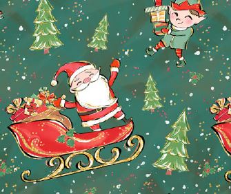 [7061] PAPEL PARA REGALO MAG 70X100 X 10 NAVIDAD PAPA NOEL EN TRINEO