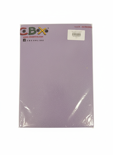 [L-12] GOMA EVA CBX GLITTER A4 AUTOADHESIVA X10 LILA PERLADO L-12