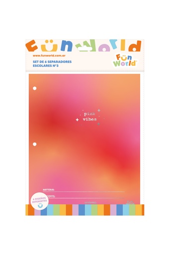 [202368] SEPARADOR ESCOLAR FW SIN LENGUETA X6 PASTEL FUN