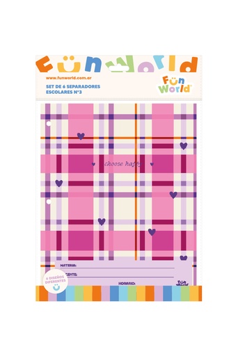 [202364] SEPARADOR ESCOLAR FW SIN LENGUETA X6 COLORBLOCK