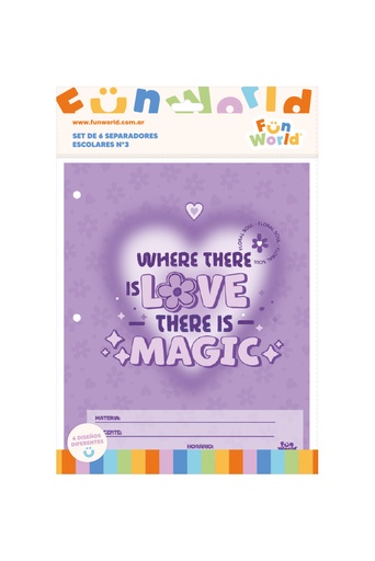 [202371] SEPARADOR ESCOLAR FW SIN LENGUETA X6 LOVELY