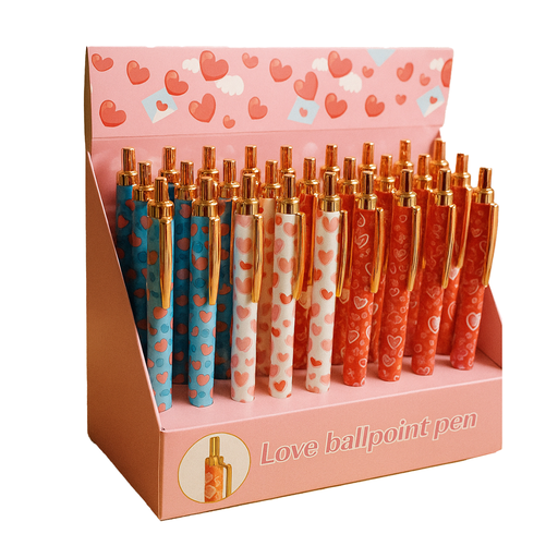 [M-7256] BOLIGRAFO RETRACTIL 1.0 CORAZONES Y LETRAS