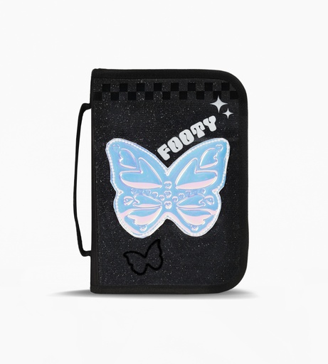 [F263044NEGRO] CARTUCHERA FOOTY RIGIDA 1 CIERRE CON INTERIOR DESPLEGABLE NEGRO