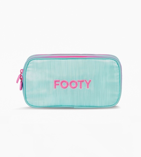 [F263010AQUA] CARTUCHERA FOOTY 2 CIERRES CON ORGANIZADOR AQUA