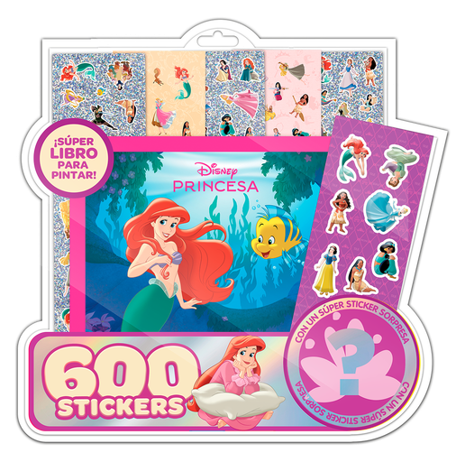 [6364] BLISTER VERTICE 600 STICKERS PRINCESAS