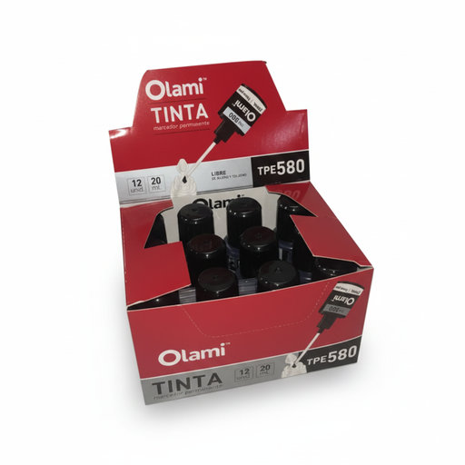 [TPE580] TINTA OLAMI PARA MARCADOR PERMANENTE 20ML X1 NEGRO