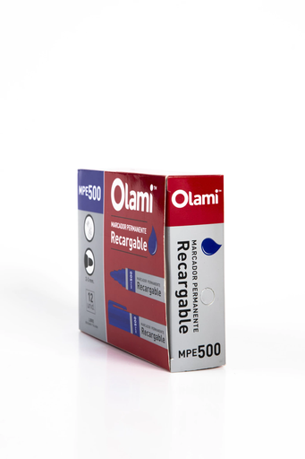 [MPE500] MARCADOR OLAMI PUNTA REDONDA RECARGABLE 500 X12 AZUL