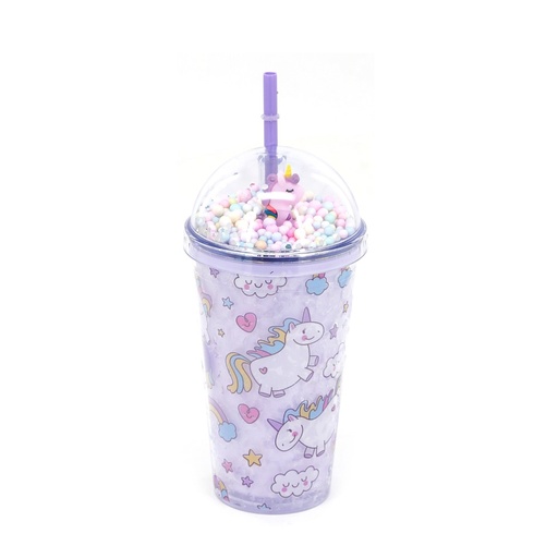 [18525] VASO TRENDY 450ML UNICORNIO LILA 18525