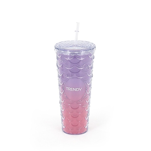 [19018] VASO TRENDY 720ML SIRENA VIOLETA + ROSA 19018